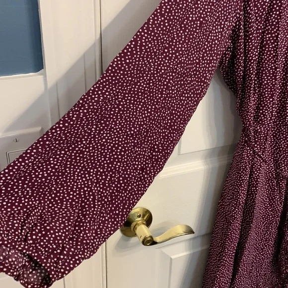 GAP NWOT maroon/white polka dot midi dress size 20 - Picture 6 of 7